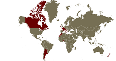 Carte du monde Ursino globale
